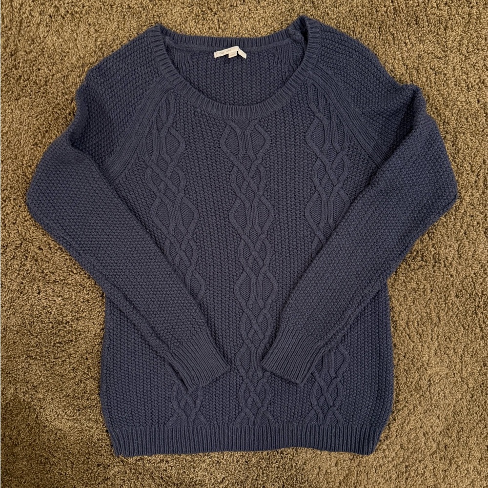 GAP Navy Blue Cable Knit Crewneck Sweater Classic
